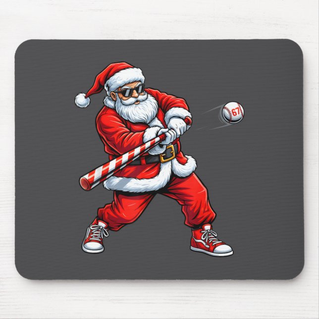 Christmas Baseball Player Santa Funny Xmas Boys Me Mouse Mat (Front)
