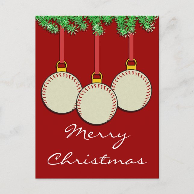 Christmas Baseball Postcard (Front)