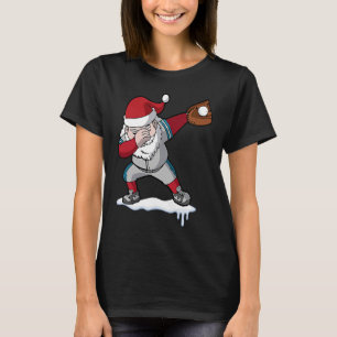 Christmas Baseball Santa Claus Quarterback Boys Ki T-Shirt