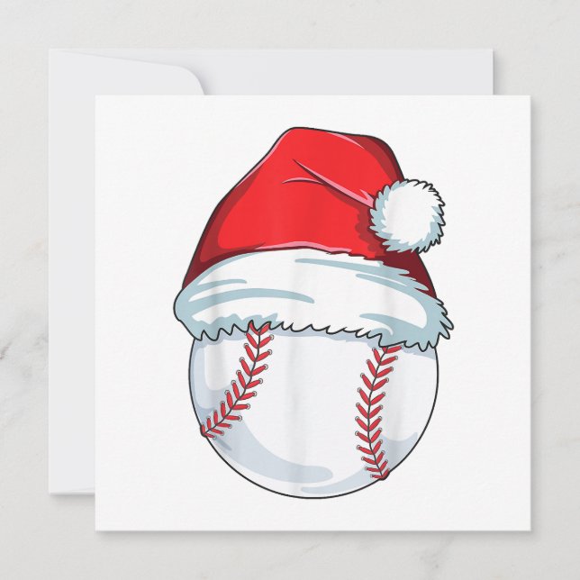 Christmas Baseball Santa Hat Ball Kids Boys Men Invitation (Front)