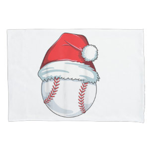 Christmas Baseball Santa Hat Ball Kids Boys Men Pillowcase