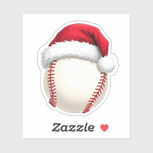 Christmas Baseball Santa Hat Funny Sport Xmas