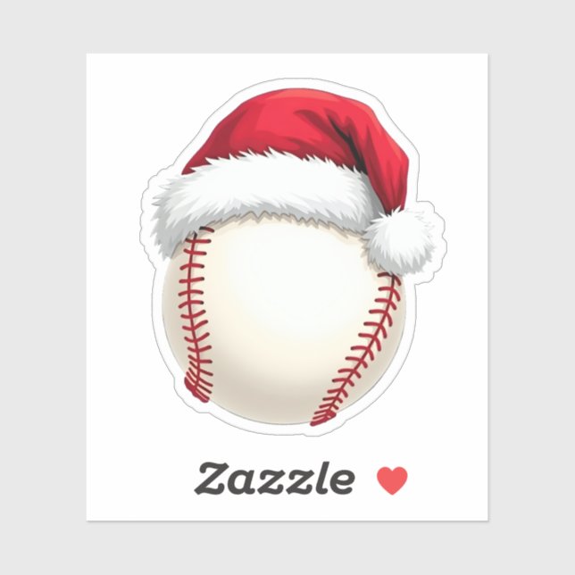 Christmas Baseball Santa Hat Funny Sport Xmas (Sheet)