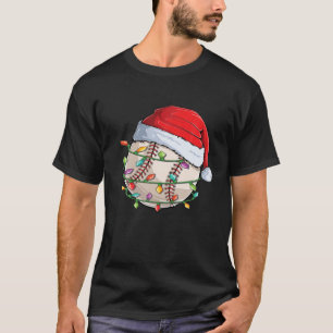 Christmas Baseball Santa Hat Funny Xmas Pajama Boy T-Shirt