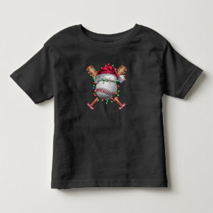 Christmas Baseball Santa Sports Xmas Holiday Toddler T-Shirt