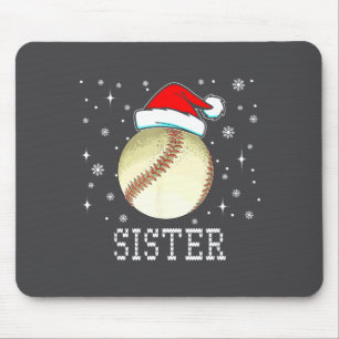 Christmas Baseball Sister Xmas Santa Hat Kids Boys Mouse Mat