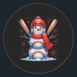 Christmas Baseball Snowman Boys Baseball Christmas Classic Round Sticker<br><div class="desc">Christmas Baseball Snowman Boys Baseball Christmas Women Men</div>