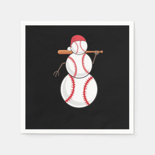 Christmas Baseball Snowman Napkin