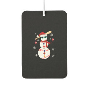 Christmas Baseball Snowman Santa Hat Gift Car Air Freshener