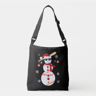 Christmas Baseball Snowman Santa Hat Gift Crossbody Bag