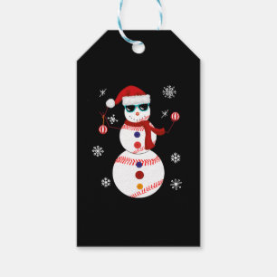 Christmas Baseball Snowman Santa Hat Gift  Gift Tags
