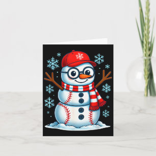 Christmas Baseball Snowman Xmas Pajamas Women Men  Card