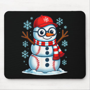 Christmas Baseball Snowman Xmas Pajamas Women Men  Mouse Mat