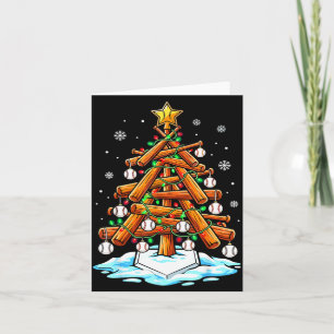Christmas Baseball Tree Lights Xmas  Card