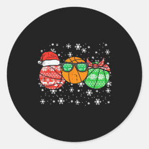 Christmas Basket Santa Cute Xmas Srts Men Boys Kid Classic Round Sticker
