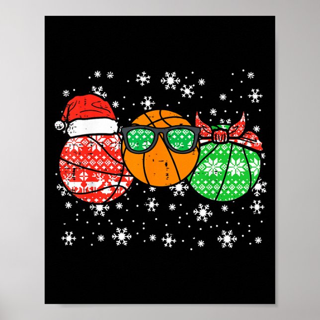 Christmas Basket Santa Cute Xmas Srts Men Boys Kid Poster (Front)