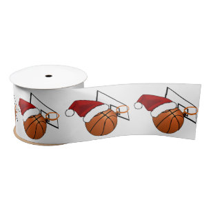 Christmas Basketball and Hoop Satin Ribbon