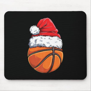 Christmas Basketball Ball Santa Hat Funny Sport Xm Mouse Mat