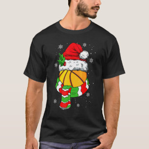 Christmas Basketball Ball Santa Hat Sport Xmas 1 T-Shirt