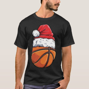 Christmas Basketball Ball Santa Hat Sports Xmas B T-Shirt