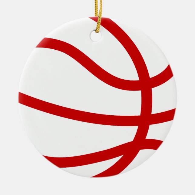 christmas basketball ceramic tree decoration (Front)