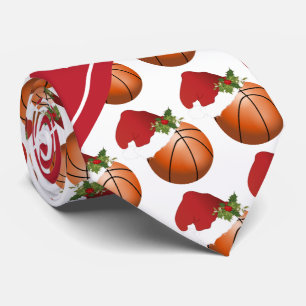 Christmas Basketball Design Tie