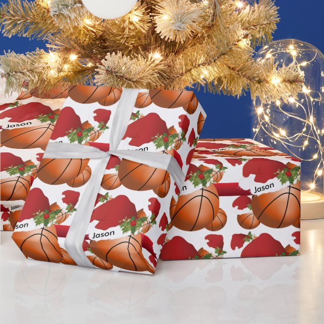Christmas BasketBall | DIY Text Wrapping Paper (Holidays)