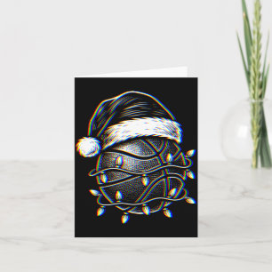 Christmas Basketball Glitch Edm Rave Design Card