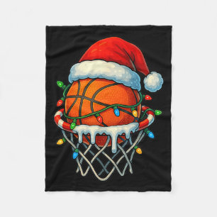 Christmas Basketball Ice Cream Drip For Boys Kids  Fleece Blanket
