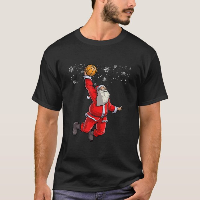 Christmas Basketball Pajamas T-Shirt (Front)