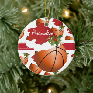 Christmas Basketball Personalise Ornament