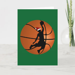 Christmas Basketball Player on Basketball Holiday Card