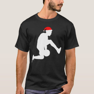 Christmas Basketball Player Silhouette Santa Hat G T-Shirt