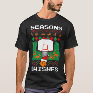 Christmas Basketball Seasons Swishes Xmas Ugly Swe T-Shirt