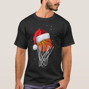 Christmas Basketball Shirt Basketball Santa Snow 