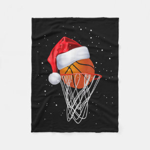 Christmas Basketball Shirt Basketball Santa Snow  Fleece Blanket