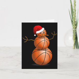 Christmas Basketball Shirt - Basketball Snowman Card
