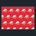 Christmas Basketball Sports Santa Holiday Wrapping Paper Sheet<br><div class="desc">Funny sports themed Christmas holiday wrapping paper.  Matching products are available other sports themes are also available</div>