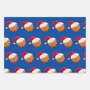 Christmas Basketball Sports Santa Holiday Wrapping Paper Sheet
