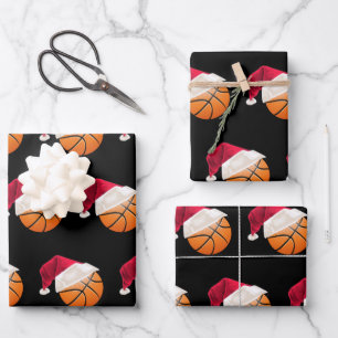 Christmas Basketball Sports Santa Holiday Wrapping Paper Sheet