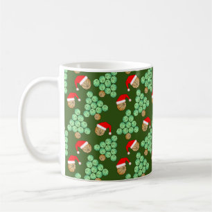 Christmas Basketball Tree Santa Hats Coffee Mug