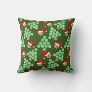 Christmas Basketball Tree Santa Hats Cushion