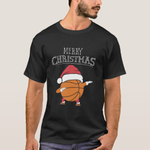 Christmas Basketball Xmas Santa Sports Hat Ball Te T-Shirt