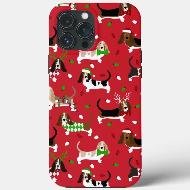 Christmas Basset Hound Case-Mate iPhone Case (Back)