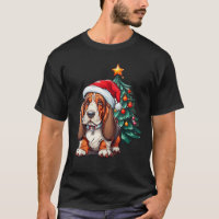 Christmas Basset Hound Dog Santa Hat Xmas Family S