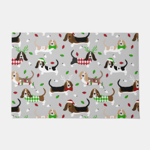 Christmas Basset Hound Doormat
