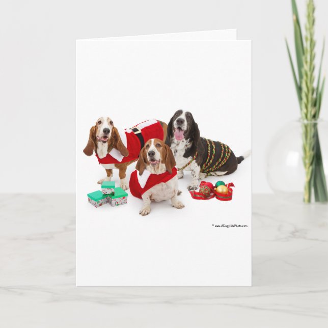 christmas basset hound holiday card (Front)