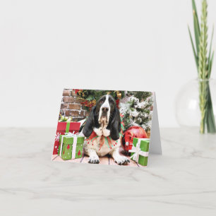Christmas - Basset Hound - Jasmine Holiday Card