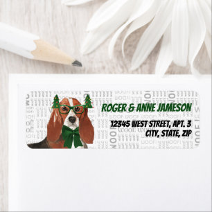 Christmas Basset Hound Lover Return Address