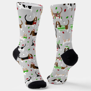 Christmas Basset Hound Socks